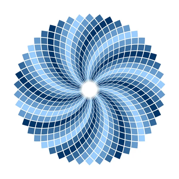 Cirkel blauwe ontwerpelement. Rotatie patroon. — Stockvector