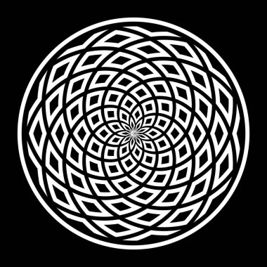 Daire tasarım öğesi. Soyut geometrik rotasyon desen.