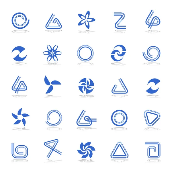 Design elements set. Abstract blue icons. — Stock Vector