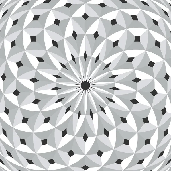 Kreis geometrisches Muster. 3D-Illusion. — Stockvektor