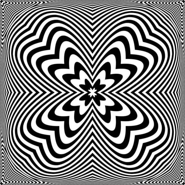 Patrón de Op art. Textura líneas. Ilusión 3D . — Vector de stock