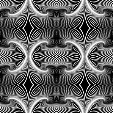 Kesintisiz geometrik op sanat desen. Satırları doku. 