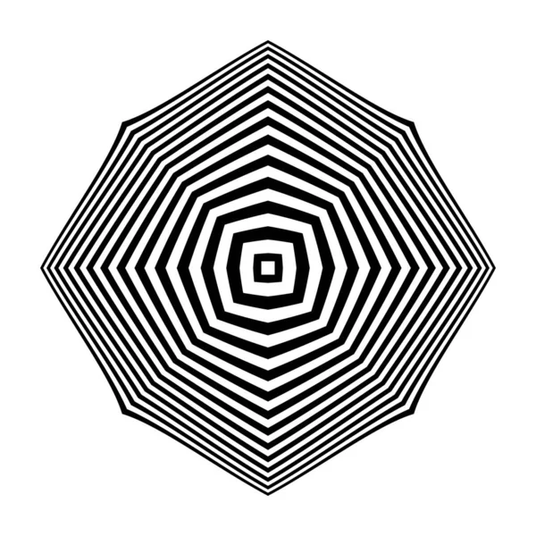 Geometric op art design element. Lines pattern. — Stock Vector