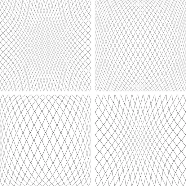 3D net textures set. — Stock Vector