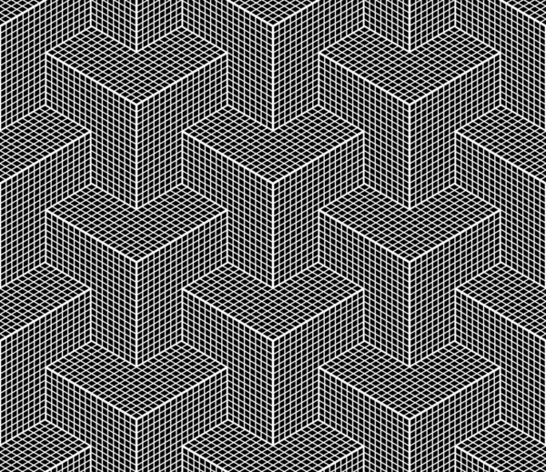 Modèle isométrique géométrique sans couture. Illusion 3D . — Image vectorielle