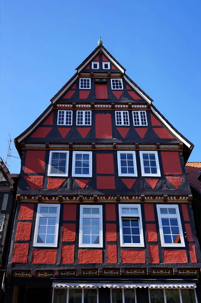 Medeltida halvtimmerhus i Celle, Tyskland. — Stockfoto
