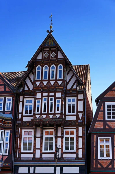 Középkori félkész faház Celle-ben, Németországban. — Stock Fotó