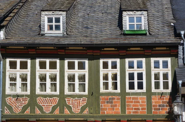 Goslar, Almanya 'da ortaçağ evi cephesi. — Stok fotoğraf