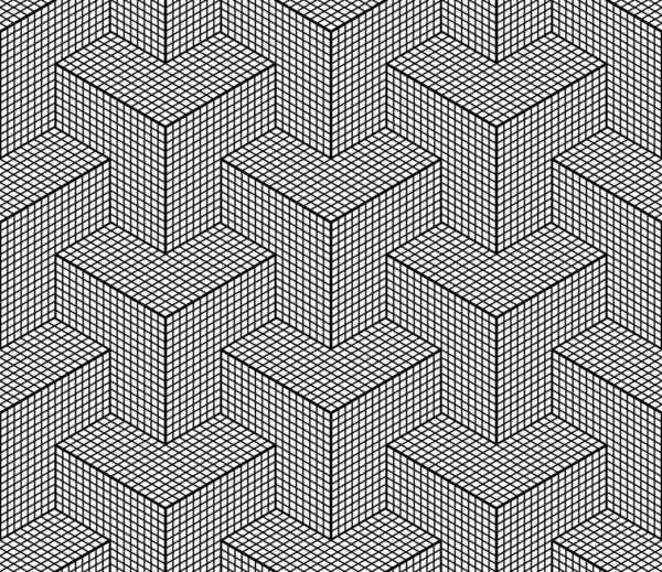 Seamless geometric isometric pattern. 3D illusion. — Stock Vector