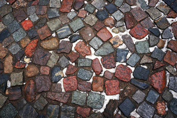 Snow on stone pavement. — Stock Photo, Image