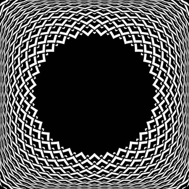 Çember çerçeve. Üç boyutlu illüzyon. Dışbükey geometrik desen. 