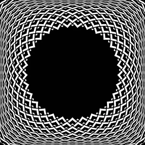 Circle frame. 3D illusion. Convex geometric pattern. — Stock Vector