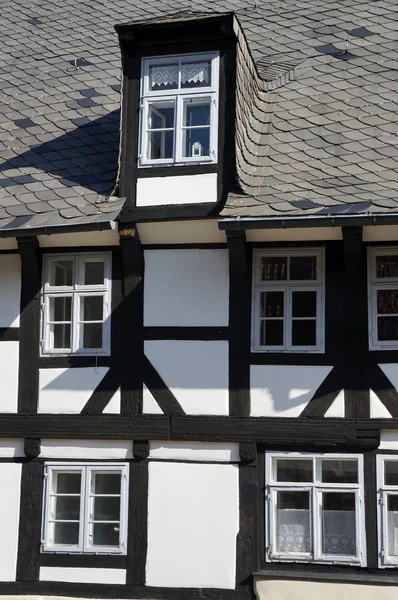 Edifício de meia-madeira em Goslar, Alemanha . — Fotografia de Stock