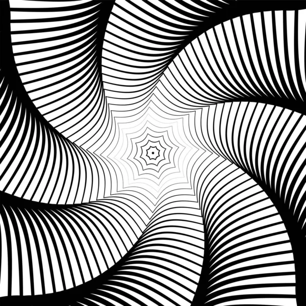 Diseño abstracto de op art. Giro movimiento de rotación . — Archivo Imágenes Vectoriales