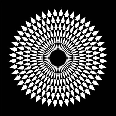 Daire tasarım öğesi. Oklar deseni. 