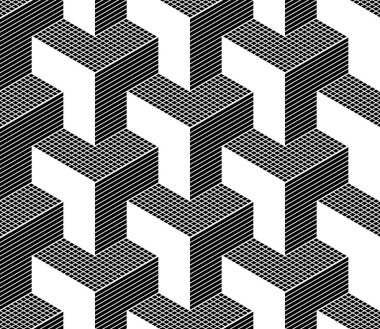 Kusursuz izometrik desen. 3D yanılsama.
