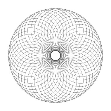 Çember çizgileri. Döndürme tasarımı ögesi.