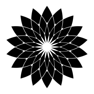 Geometrik daire tasarım elemanı. Çiçek deseni.