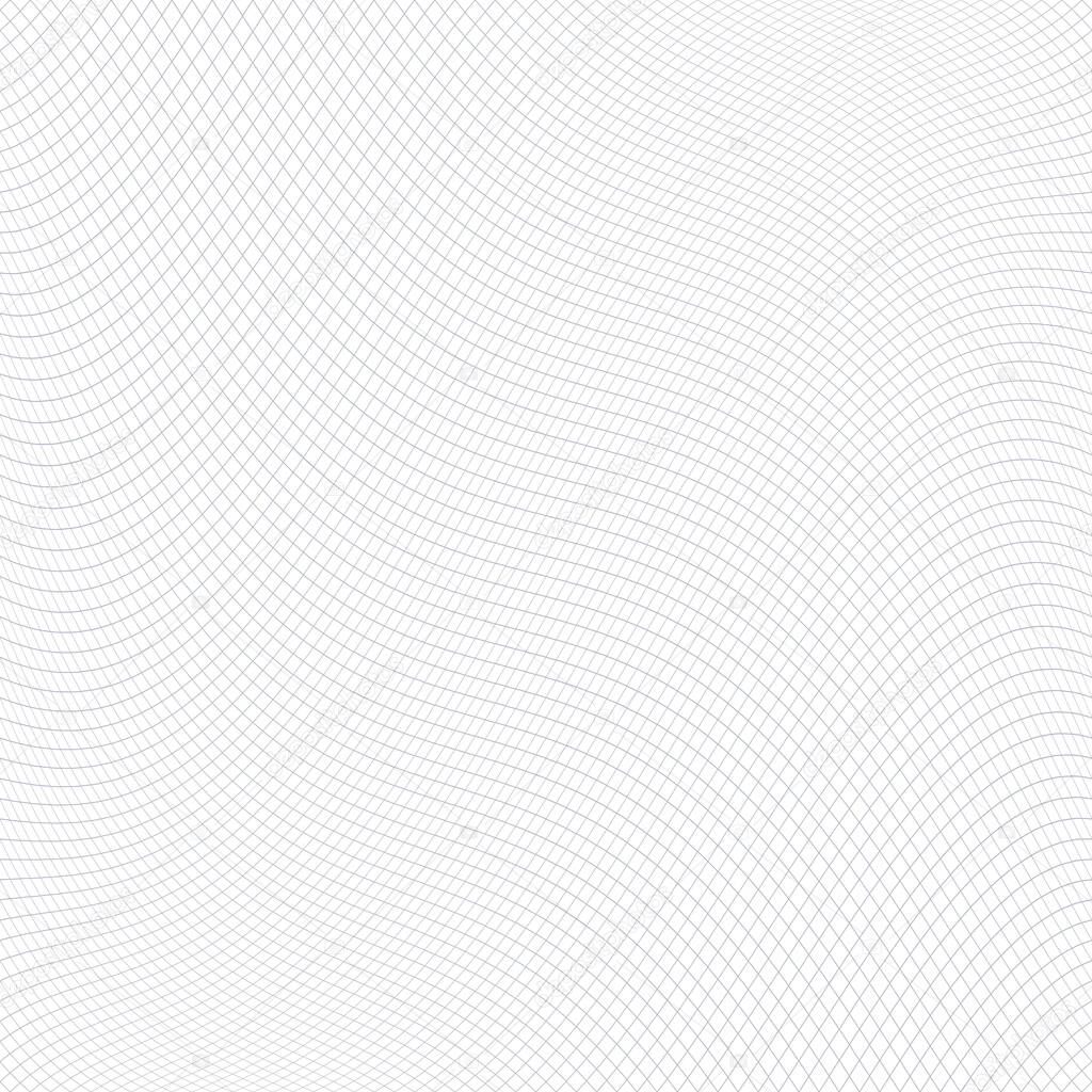 Wavy lines pattern. Mesh texture. White textured background.