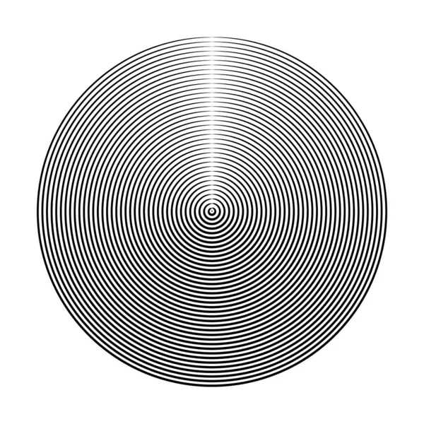 Cercle élément de conception. Anneaux concentriques texture rayée . — Image vectorielle