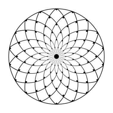Çember örgüsü deseni. Döndürme tasarımı ögesi.