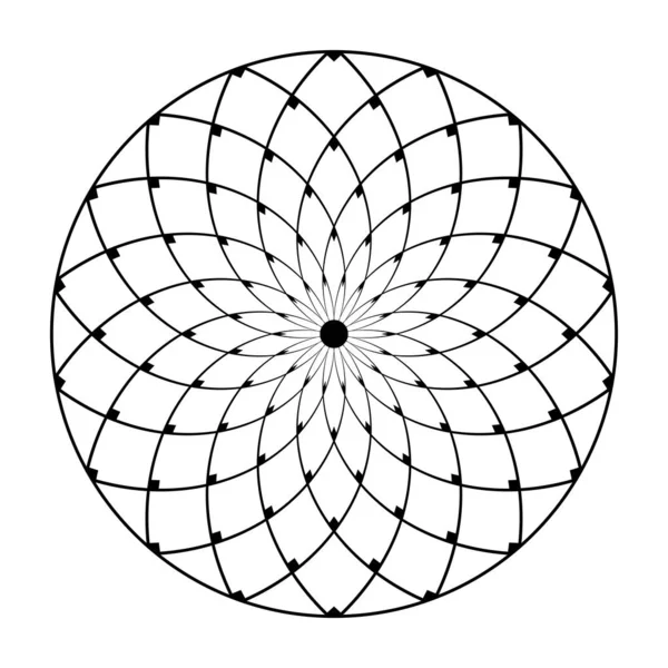 Cercle motif treillis. Élément de conception de rotation . — Image vectorielle