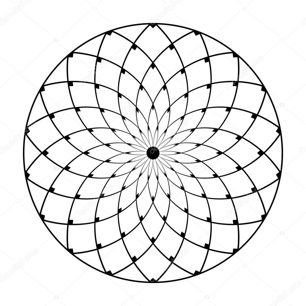 Circle lattice pattern. Rotation design element.