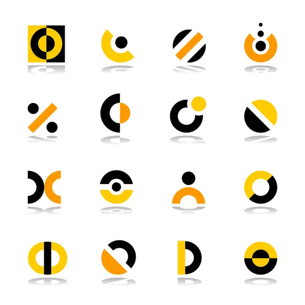 Design elements set. Abstract geometric circle icons. — Stok Vektör