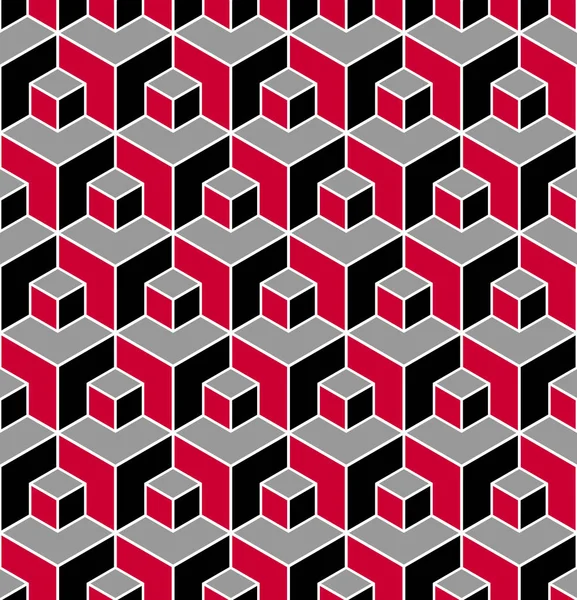 Безшовний геометричний ізометричний малюнок. 3D ілюзія . — стоковий вектор