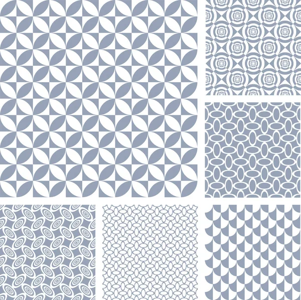 Seamless patterns. Geometric textures set. — Stock Vector