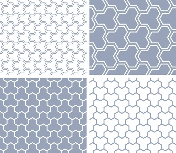 Seamless Polygonal Patterns Set Geometric Textures Vector Art — Stock Vector