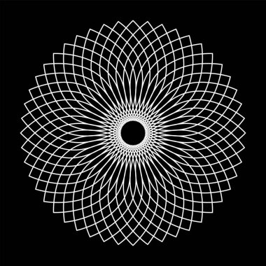 Çember dantelli desen. Örgü örgüsü dokusu. Soyut geometrik tasarım elemanı. Vektör sanatı.