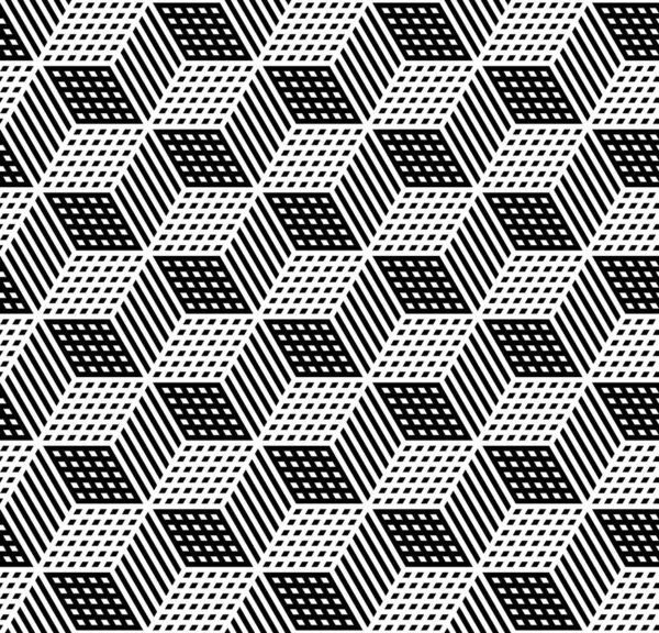 Seamless Geometric Hexagons Art Pattern Illusion Art Vector Illustration — Stock Vector