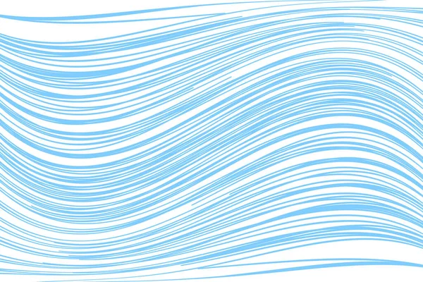 Wavy Lines Hand Drawn Texture Abstract Blue White Background Vector — Stock Vector