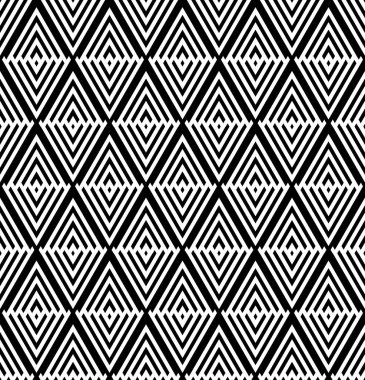 Kusursuz geometrik elmas deseni. Siyah beyaz dokular. Vektör sanatı.