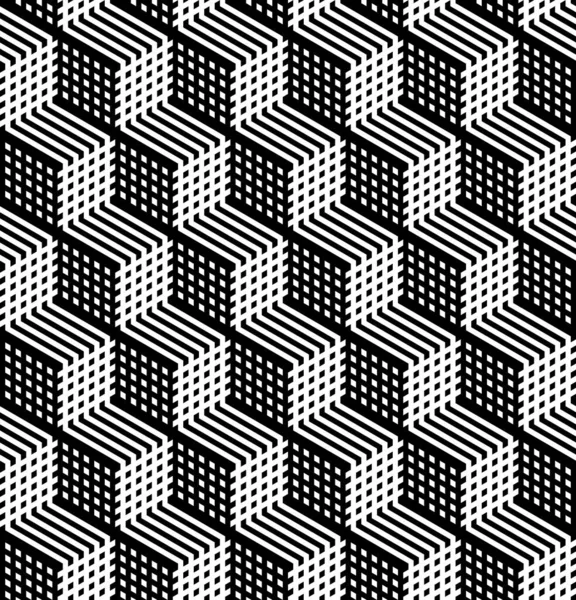 Hexagones Géométriques Sans Couture Art Pattern Illusion Illustration Vectorielle Art — Image vectorielle