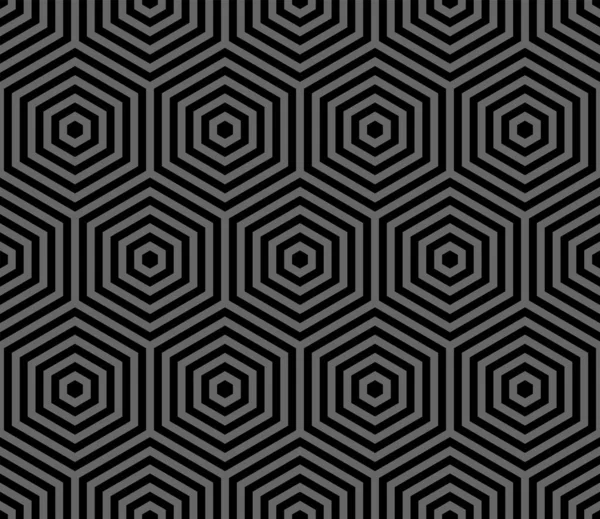 Abstract Seamless Geometric Hexagons Dark Grey Black Pattern Vector Art — Stock Vector