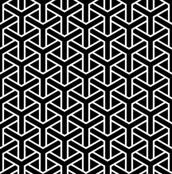 Seamless Geometric Hexagons Pattern White Texture Black Background Vector Art — Stock Vector
