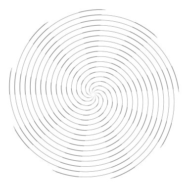 Dairesel dönüş tasarım elementini çember yapın. Spiral çizgiler. Vektör sanatı.
