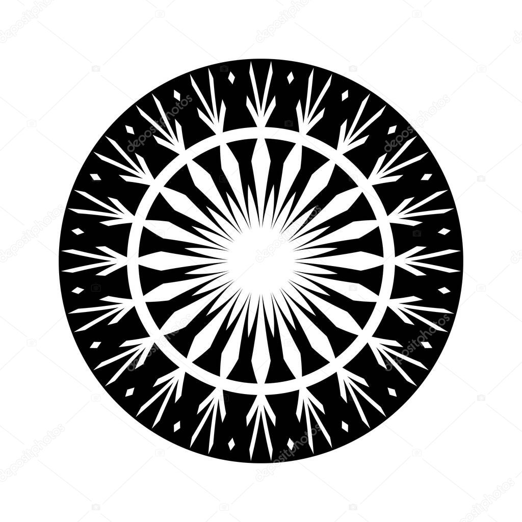 Abstract decorative geometric circle design element. Vector art.