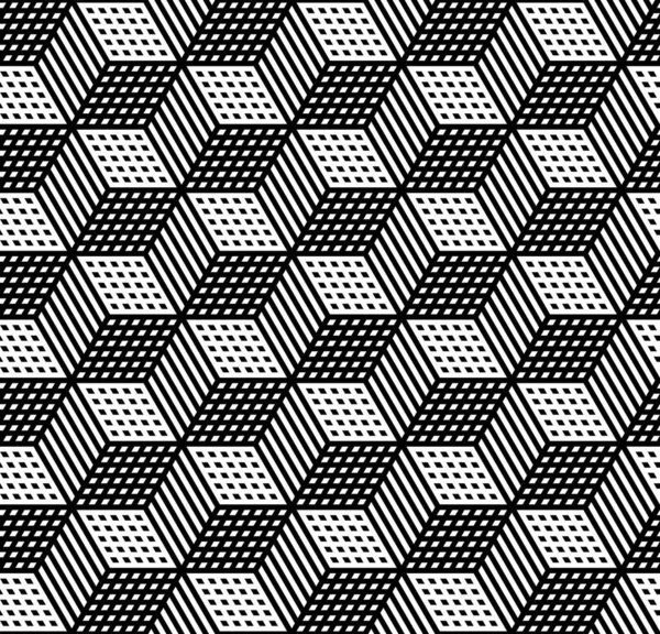 Hexagones Geométricos Sin Costura Art Patrón Ilusión Ilustración Vector Arte — Archivo Imágenes Vectoriales