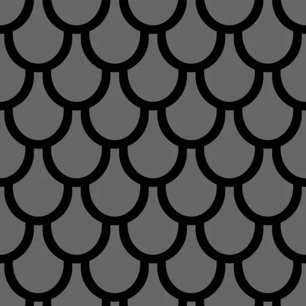 Бесшовный Рисунок Сетки Дизайне Масштаба Рыбы Сетка Черная Текстура Сером — стоковый вектор