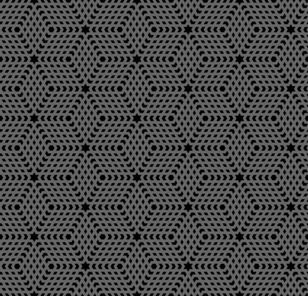 Abstract Seamless Geometric Hexagons Pattern Optical Illusion Dark Grey Black — Stock Vector
