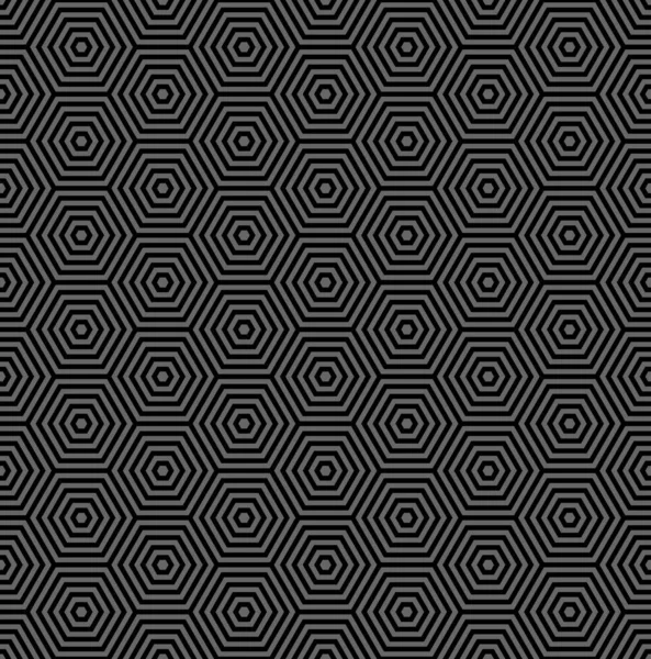 Abstracte Naadloze Geometrische Zeshoeken Donkergrijs Zwart Patroon Vectorkunst — Stockvector