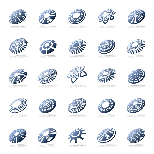 Ontwerpelementen Ingesteld Abstracte Iconen Vectorillustratie — Stockvector