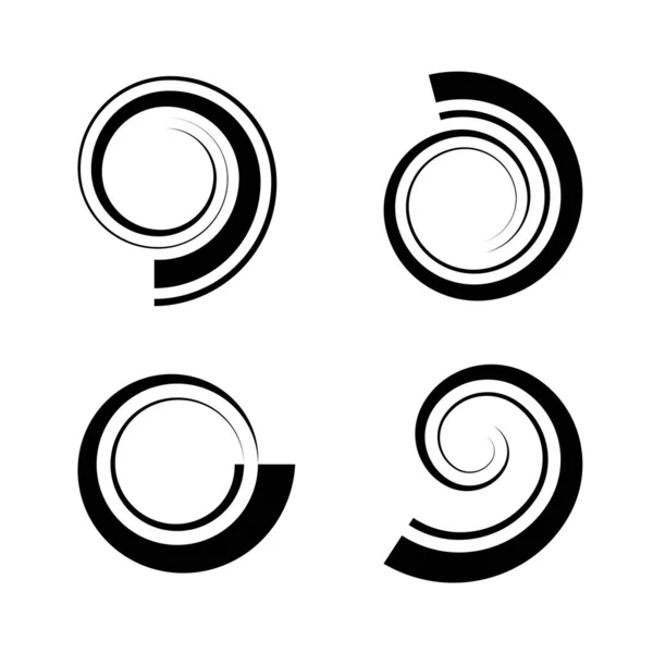 Icônes Abstraites Forme Spirale Ensemble Éléments Conception Art Vectoriel — Image vectorielle