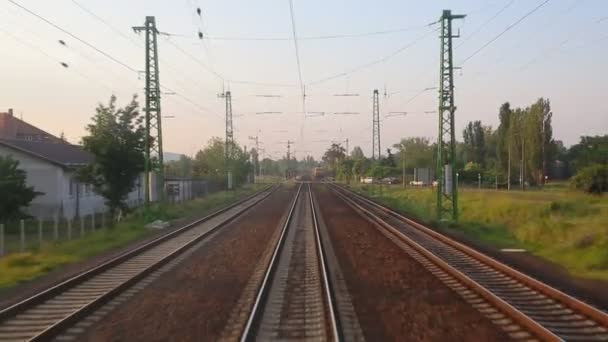 Pohled na železniční dopravu — Stock video