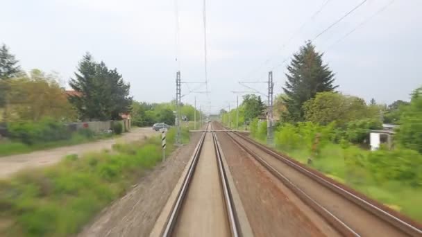 Vista de viagem ferroviária — Vídeo de Stock