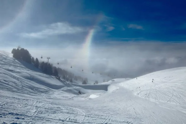 Skiën, majestueuze Alpine landschap — Stockfoto