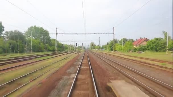 Vista de viagem ferroviária — Vídeo de Stock